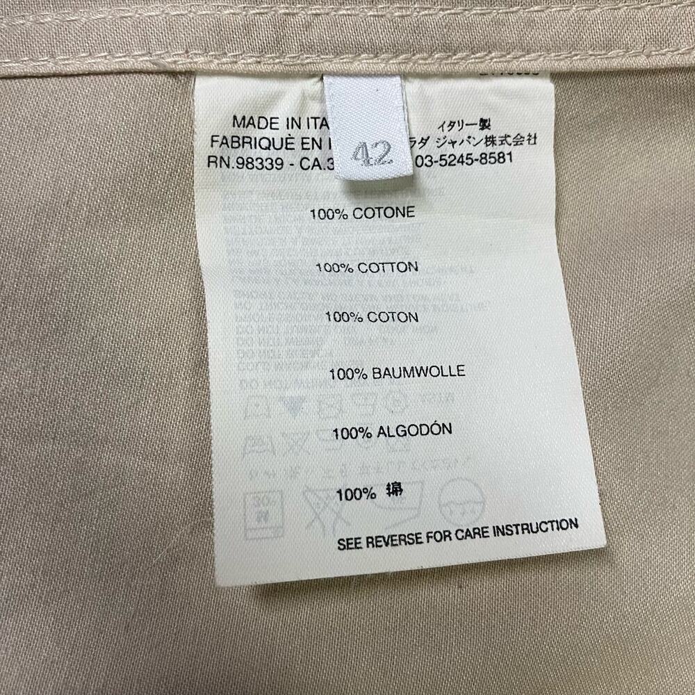 Prada Trench Coat Safari Jacket Sz 6 US Beige Cotton Lightweight Belted Auth. - Picture 8 of 16